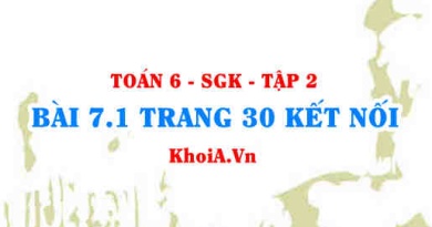 Bài 7.1 trang 30 Toán 6 Tập 2 Kết nối tri thức